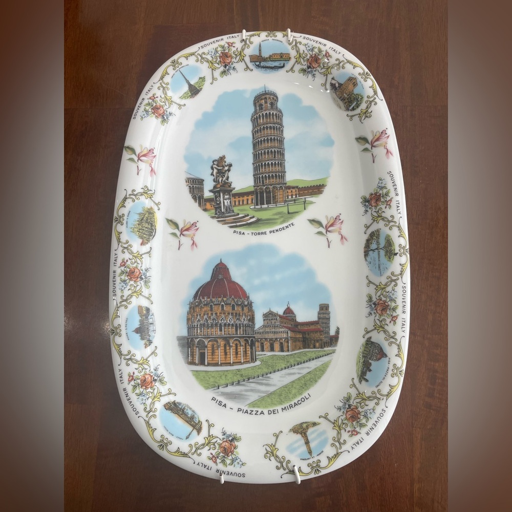 Pisa-Torre Pendente,Pizza dei Miracoli Bareuther Souvenir Porcelain Plate 13”